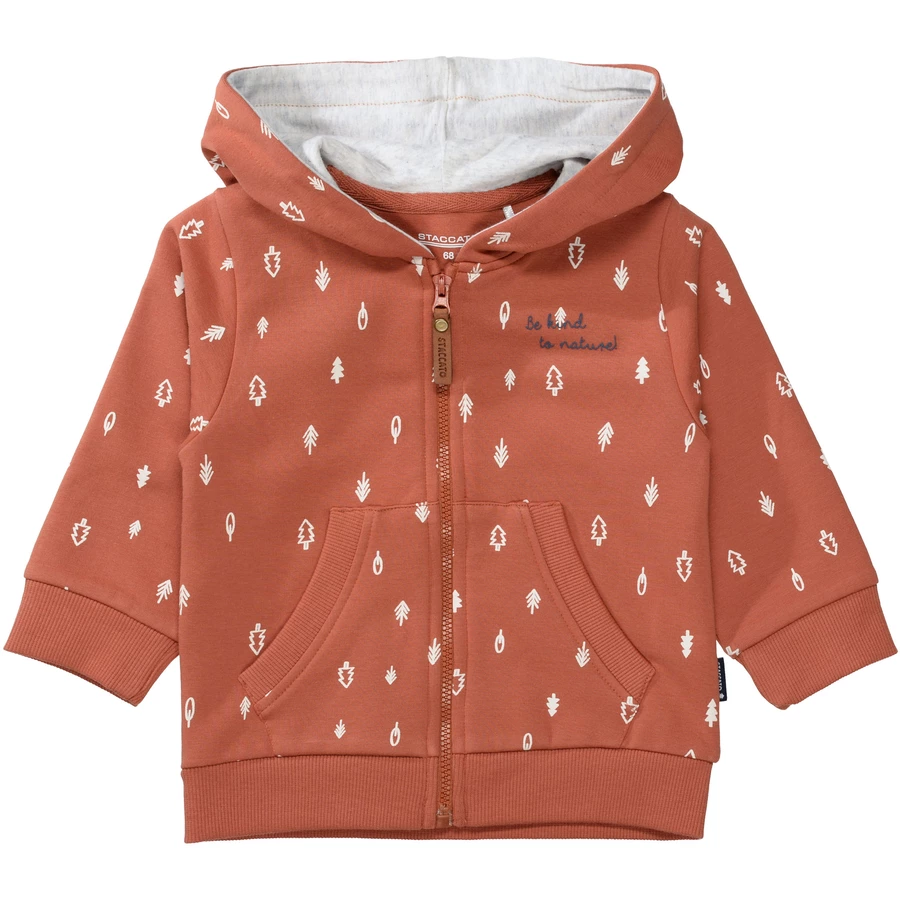 STACCATO Sweatjacke rust gemustert