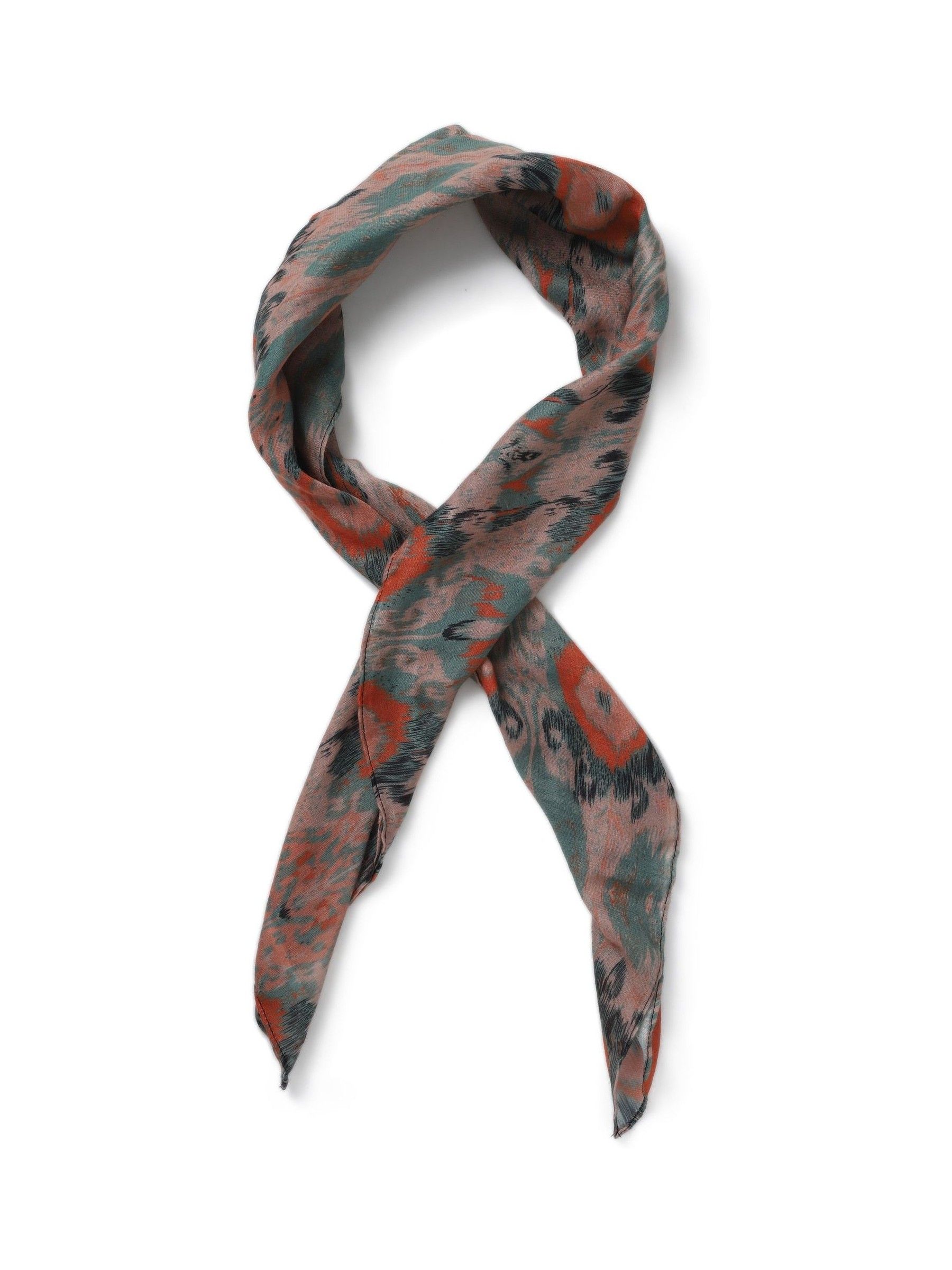 Aela Green Abstracted Print Scarf