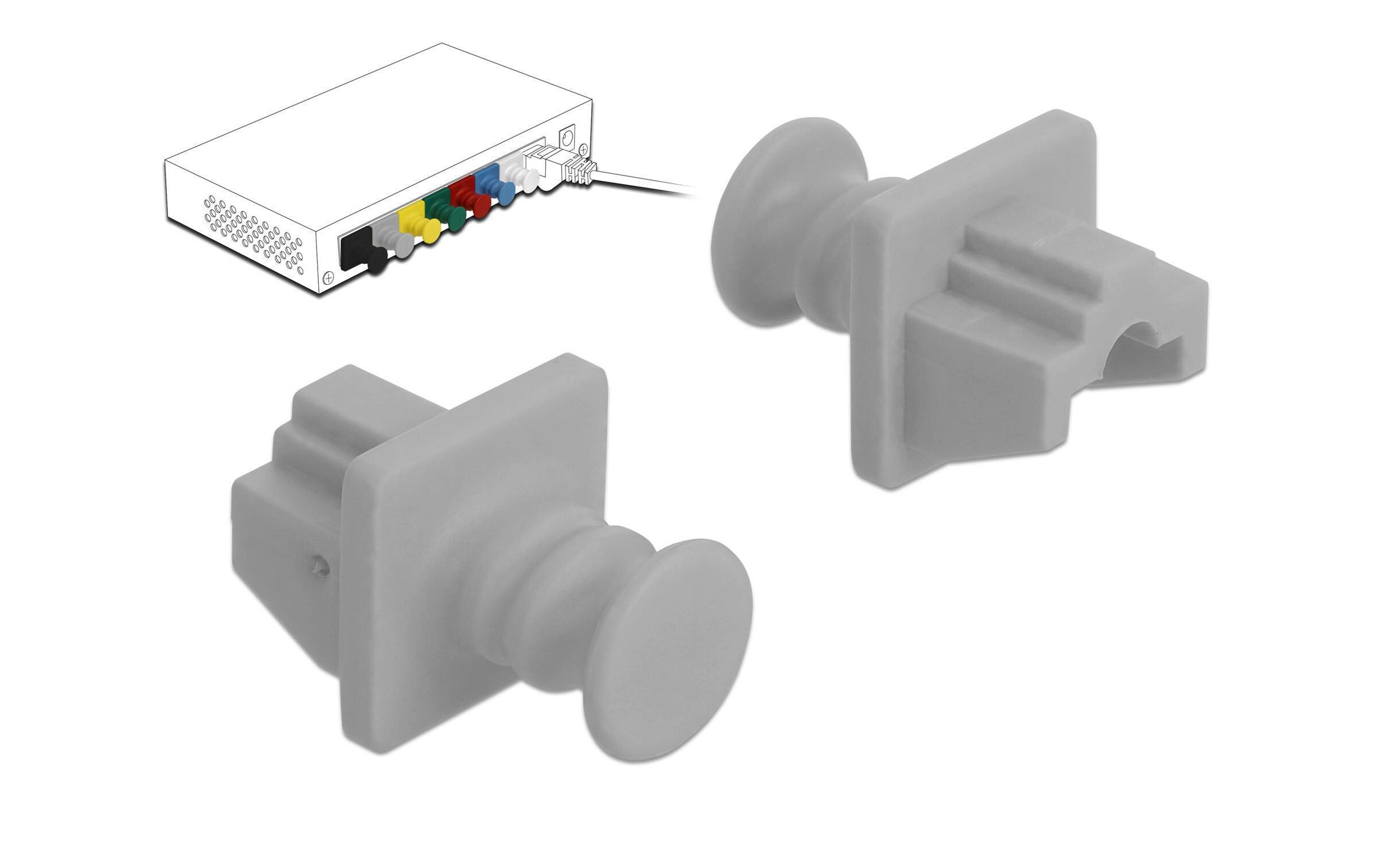 Blindstecker/Staubschutz RJ45 10 StückDelock Staubschutz für RJ45 Buchse 10 Stück grau