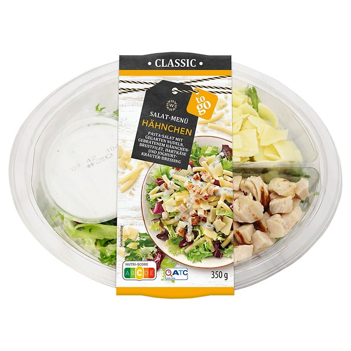 WONNEMEYER Salat-Menü Classic 350 g, Hähnchen & Hartkäse