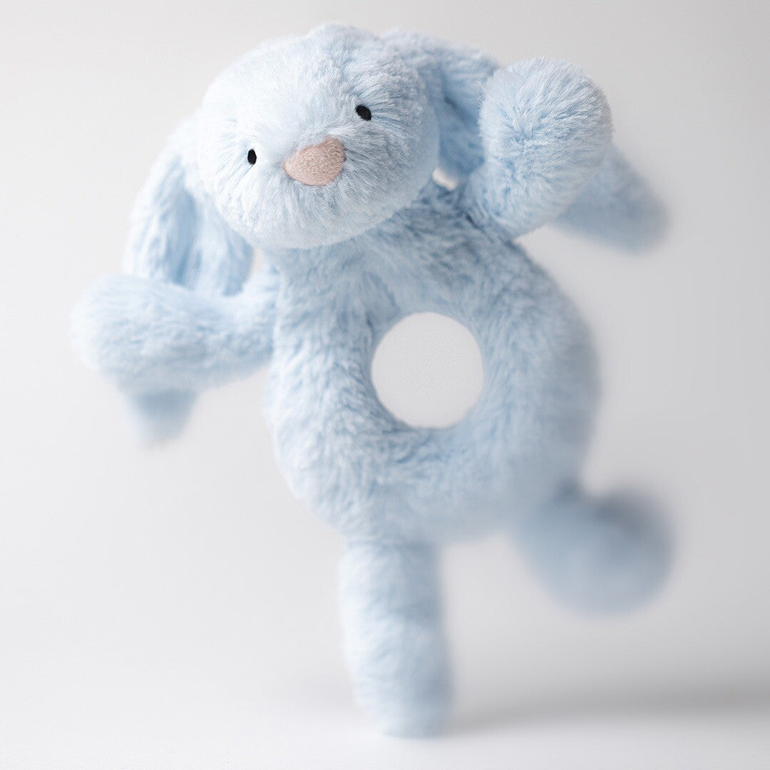 Jellycat rammelaar bashful blue konijn - 18 cm