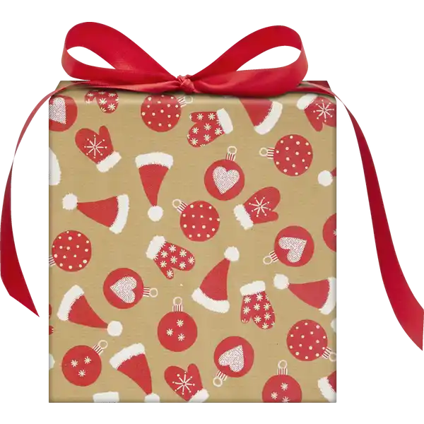 Recycling-Geschenkpapier mit Schaumflock
