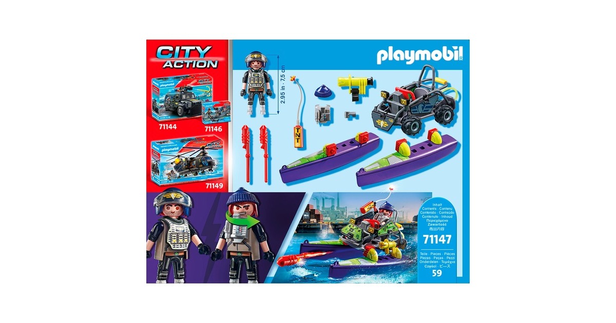 PLAYMOBILCity Action - SWAT multi-terreinwagen 71147 Constructiespeelgoed