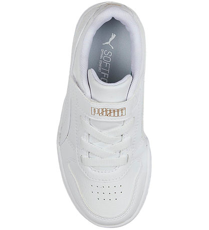 Puma Sko - Rød Game Low - Hvid m. Guld