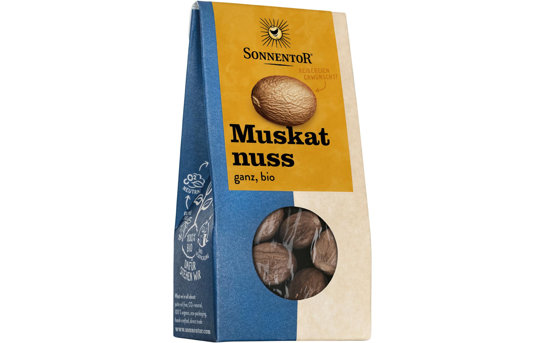 Gewürz Bio Muskat Nüsse Beutel 25 gGanze Muskatnüsse in Bio-Qualität