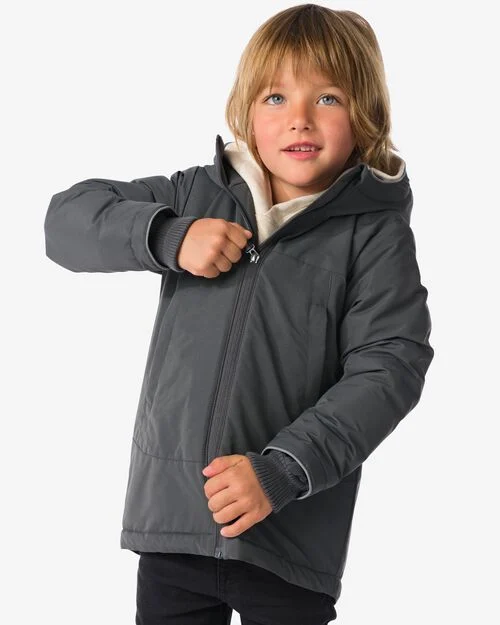 manteau à capuche gris foncé