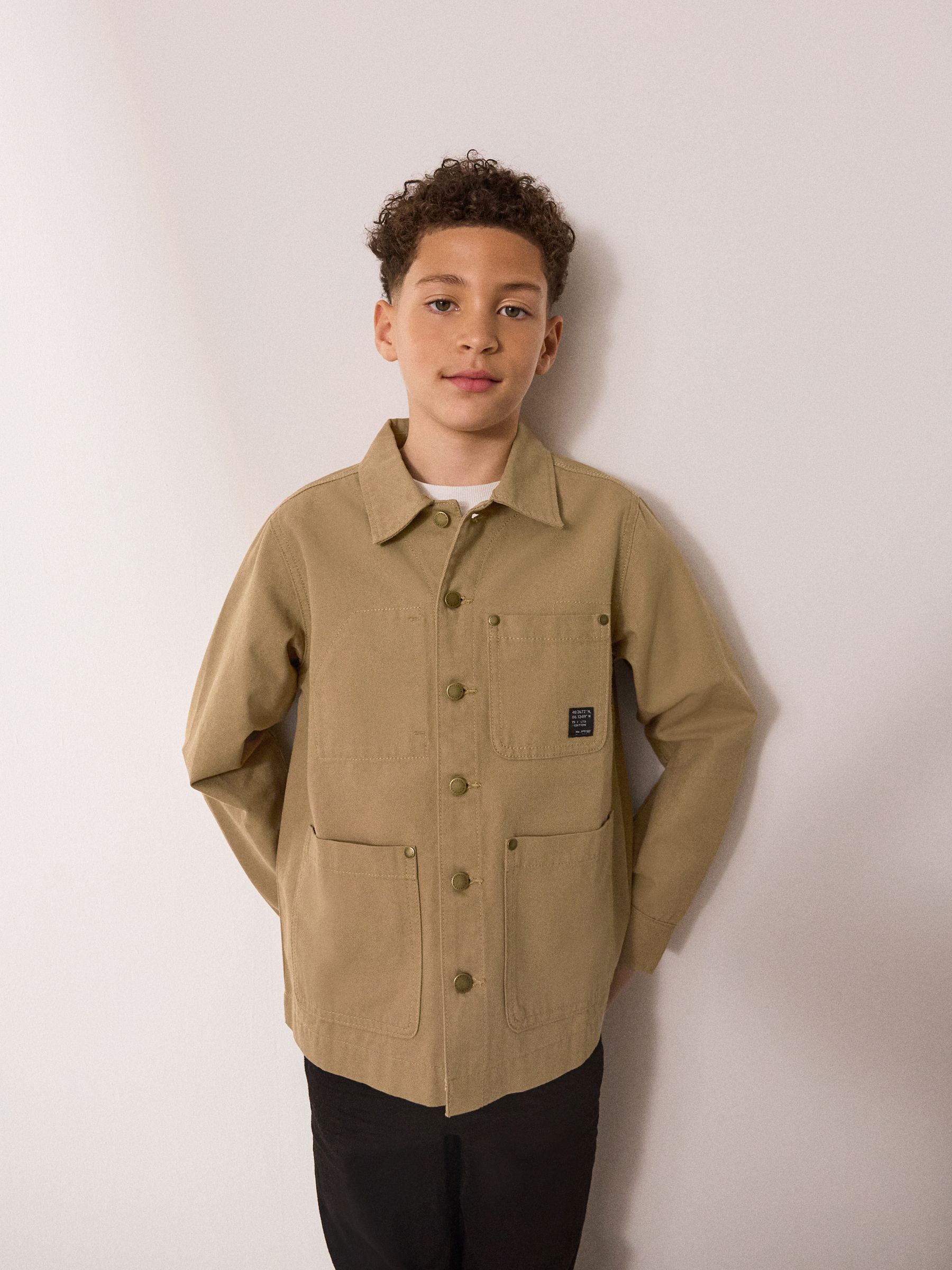 Lichtbruin - Canvas overshirt (3-16jr)