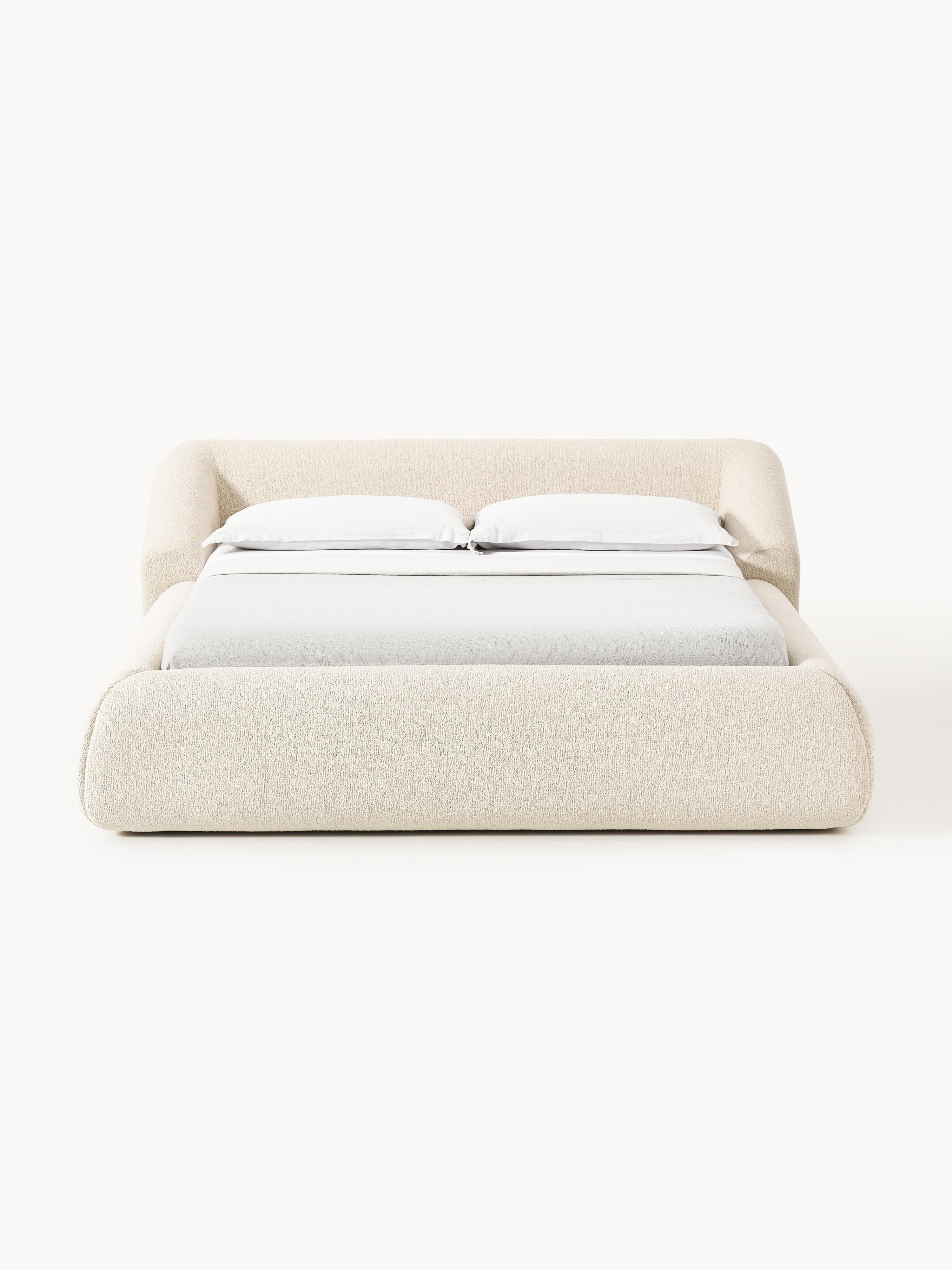 Gestoffeerd bouclé bed Sofia