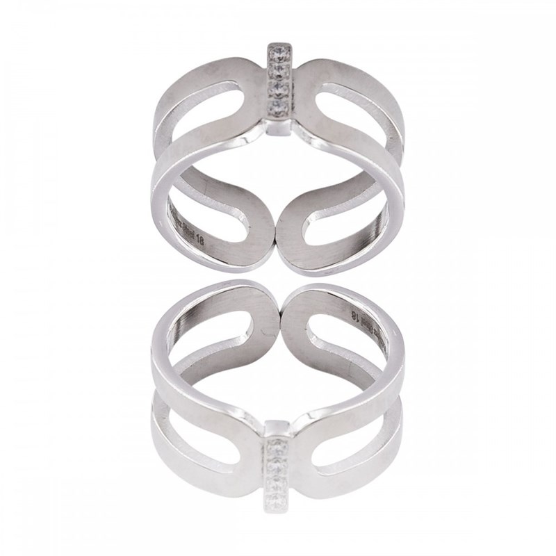Bague Femme en Acier Ornée avec Zirconium