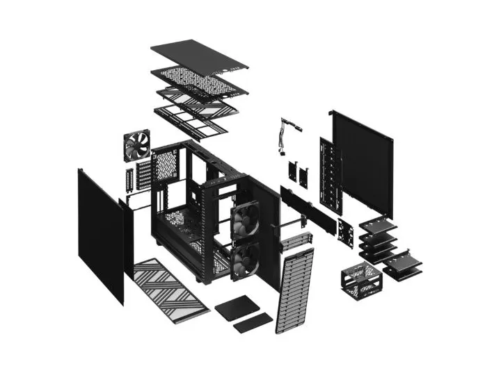 Fractal Design Define 7 - Tower - udvidet ATX - ingen strømforsyning (ATX) - sort - USB/Lyd