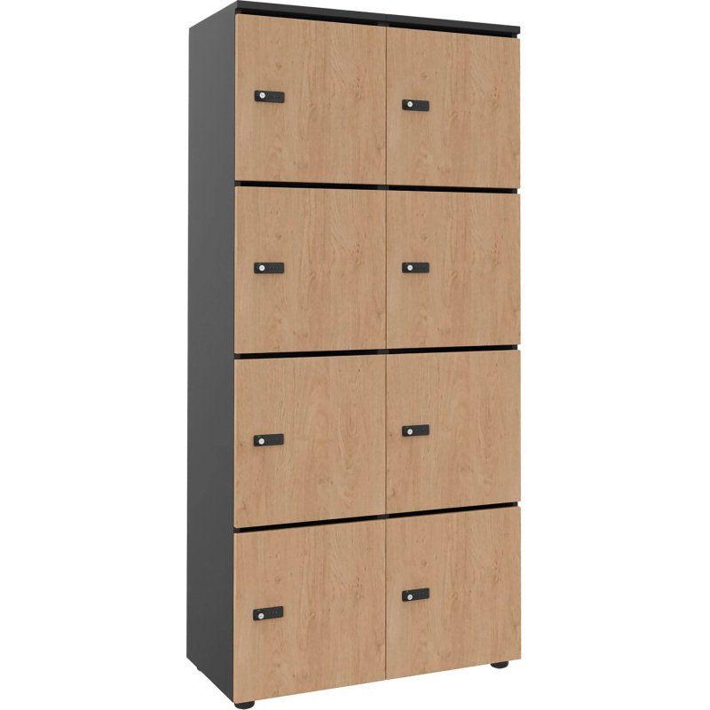 Casier de rangement de bureau Flexycaz 8 cases -8 portes individuelles -2 x 4 cases L 80 x P 42 x H 173,5 cm + clé pass