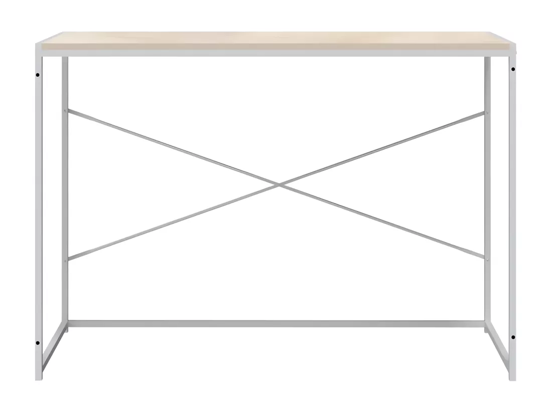 Bureau d'ordinateur Blanc et chêne 110x60x70 cm Aggloméré