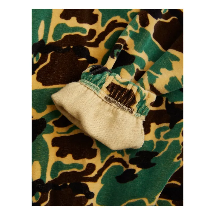 Mini Rodini Sweat Velours Bio Camo | Vert