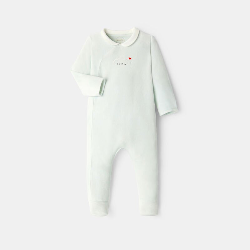Dors-bien en velours vert bébé mixte Vert