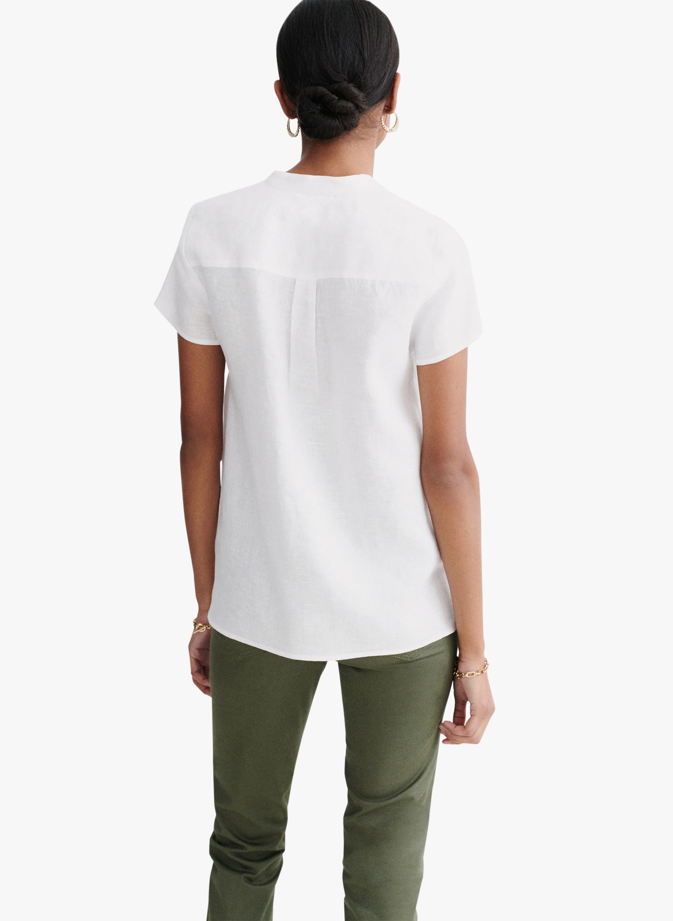 KATB - Top col V en lin | Blanc