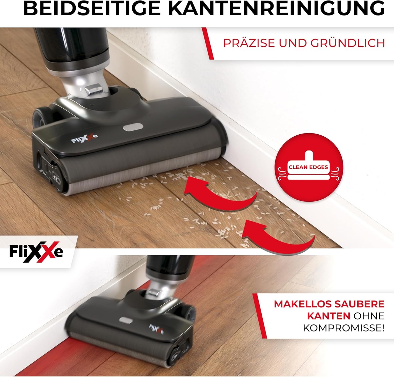 X3 2in1 Nass Trockensauger Staubsauger mit Wischfunktion [DEUTSCHE Marke] Saugwischer Wischsauger kabellos mit Akku - Hochwertiger Nass- & Trockensauger - mit X-Sense Technologie & Doppeltank