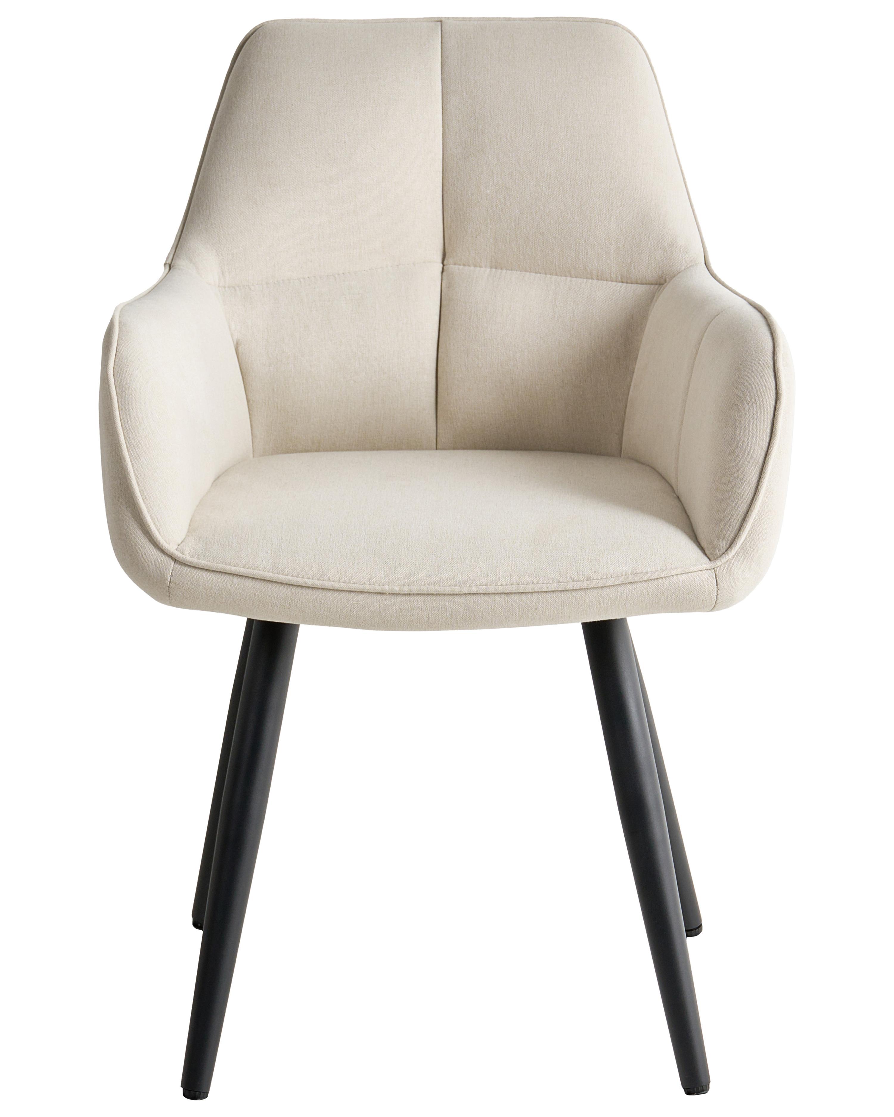 Set van 2 eetkamerstoelen TIRANO Kunstlinnen Lichtbeige