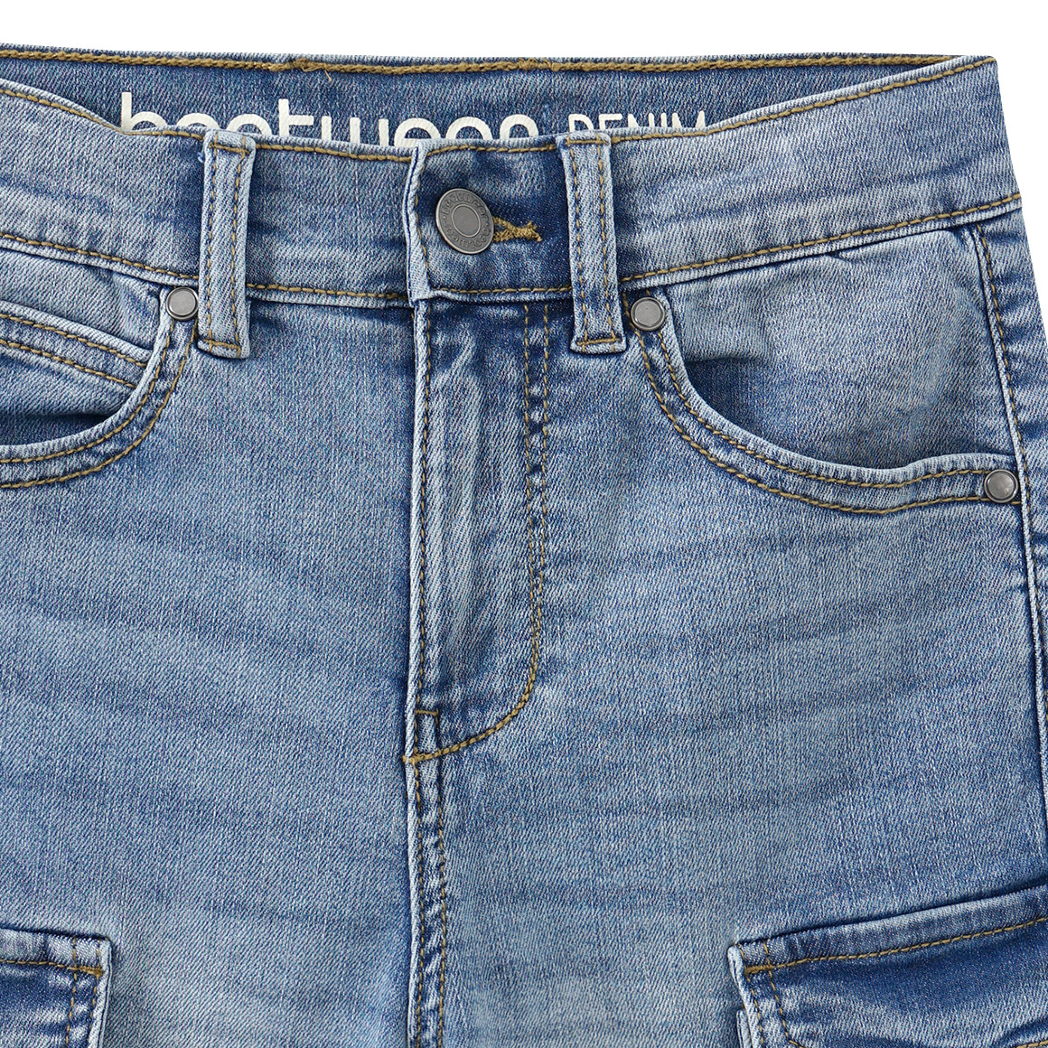 Beatwear Jungen Jeansshorts im Cargo-Style hellblau