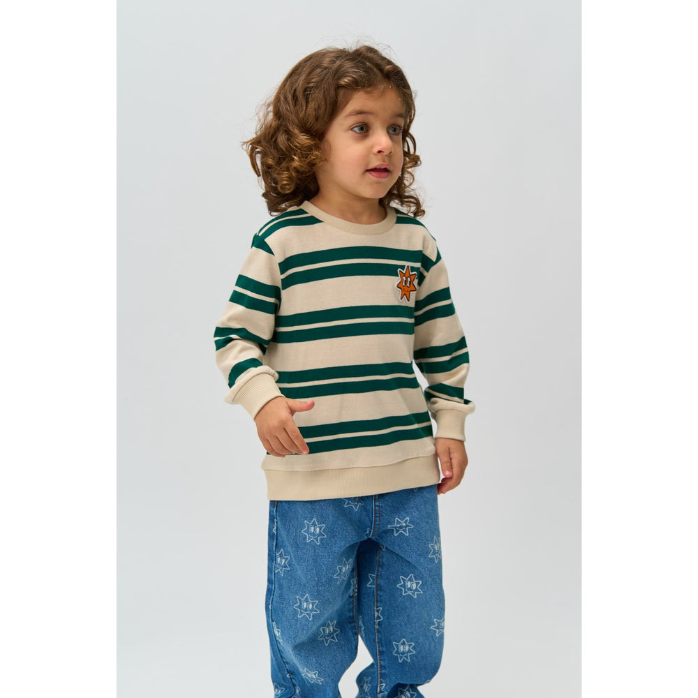 Køb THE NEW Siblings Deep Teal Striped Robbie Strik Sweatshirt