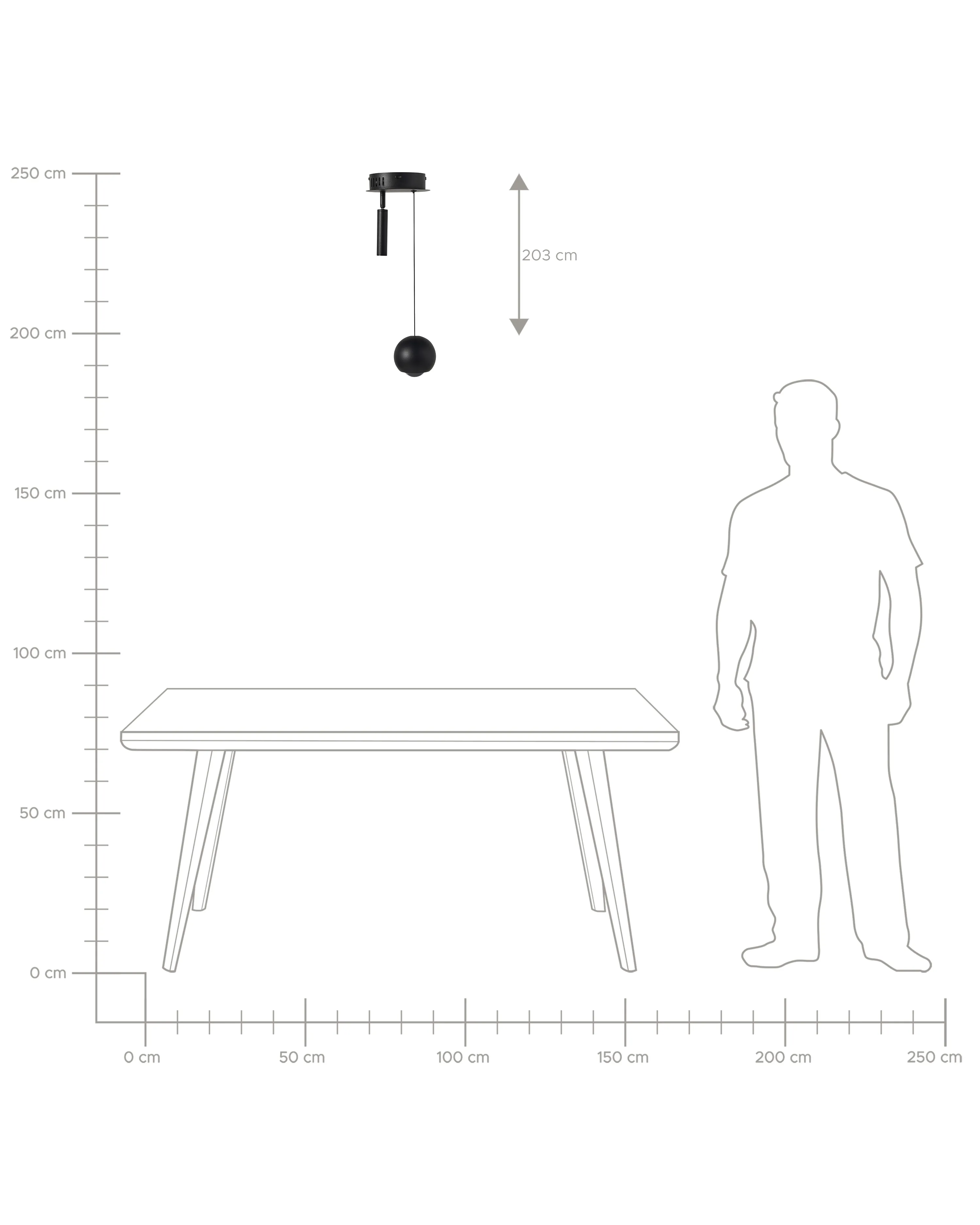 LED hanglamp MABOLE Metaal Zwart