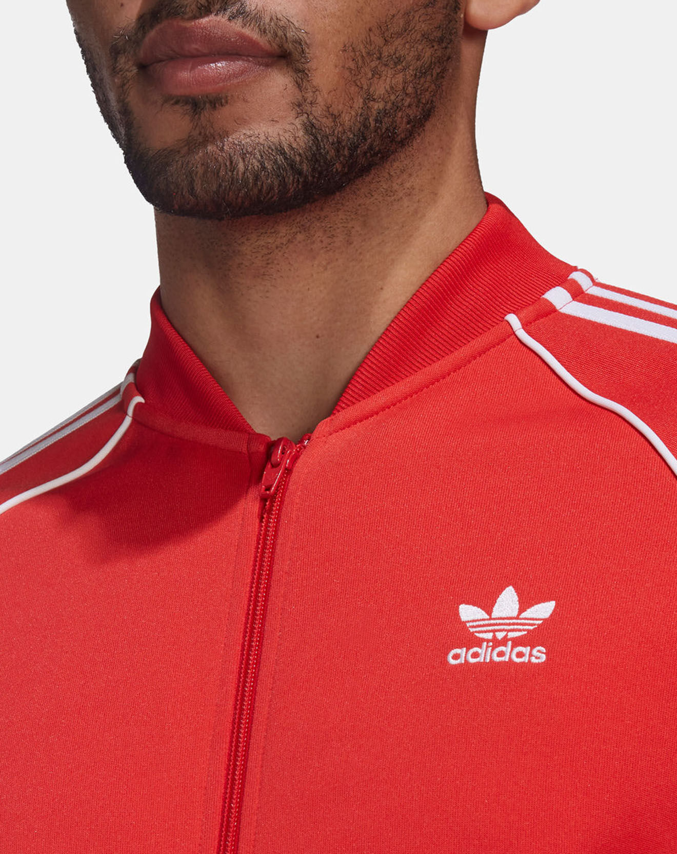Adidas Sweat zippé rouge