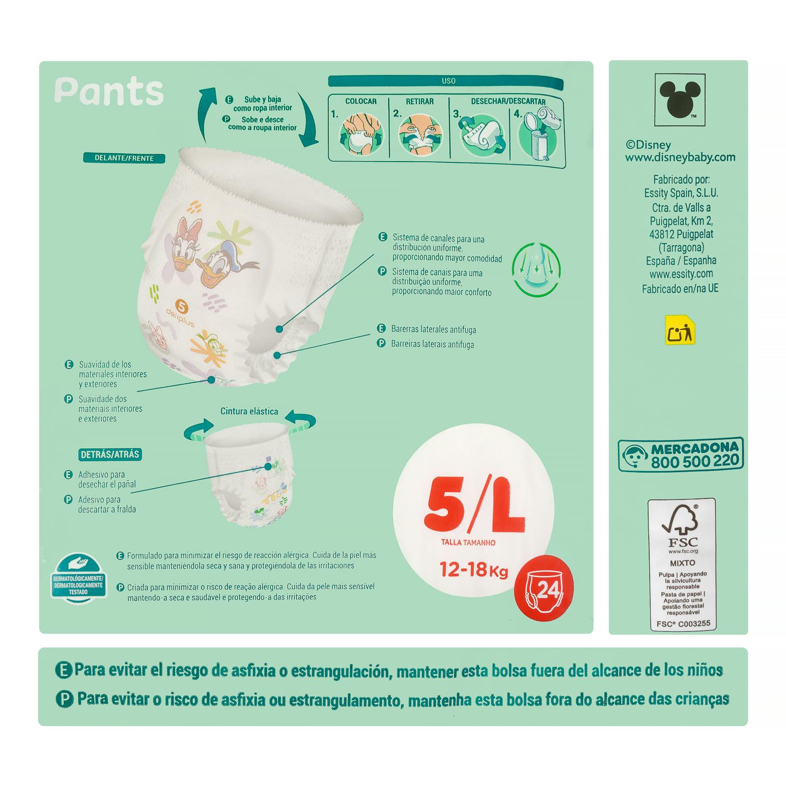 Couches-culottes pour bébé Deliplus taille L pour 12-18 kg