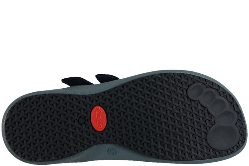 NEW FEET SKO I MØRKEBLÅ NUBUCK MED ORTHOSTRETCH