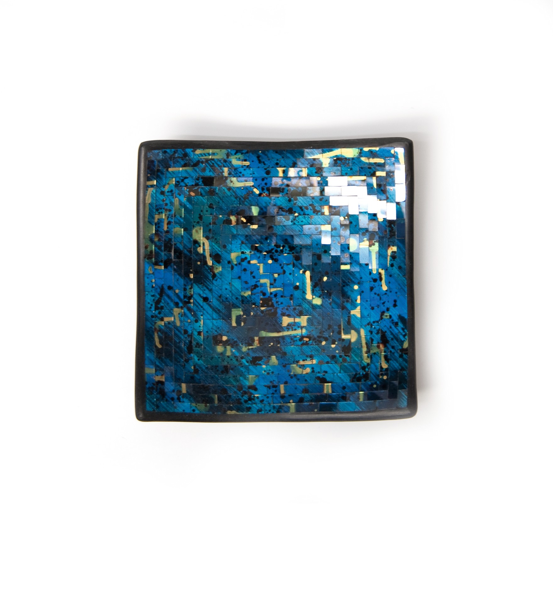 3er-Set Mosaikteller blau-gold von fischer's lagerhaus