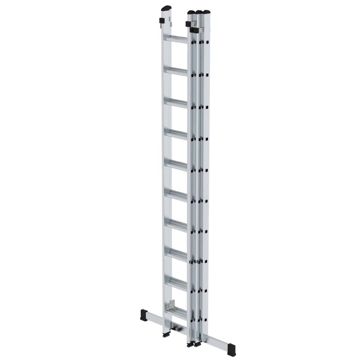 PROREGAL 3-delige uitschuifladder met standaard dwarsbalk, 3 x 10 sporten