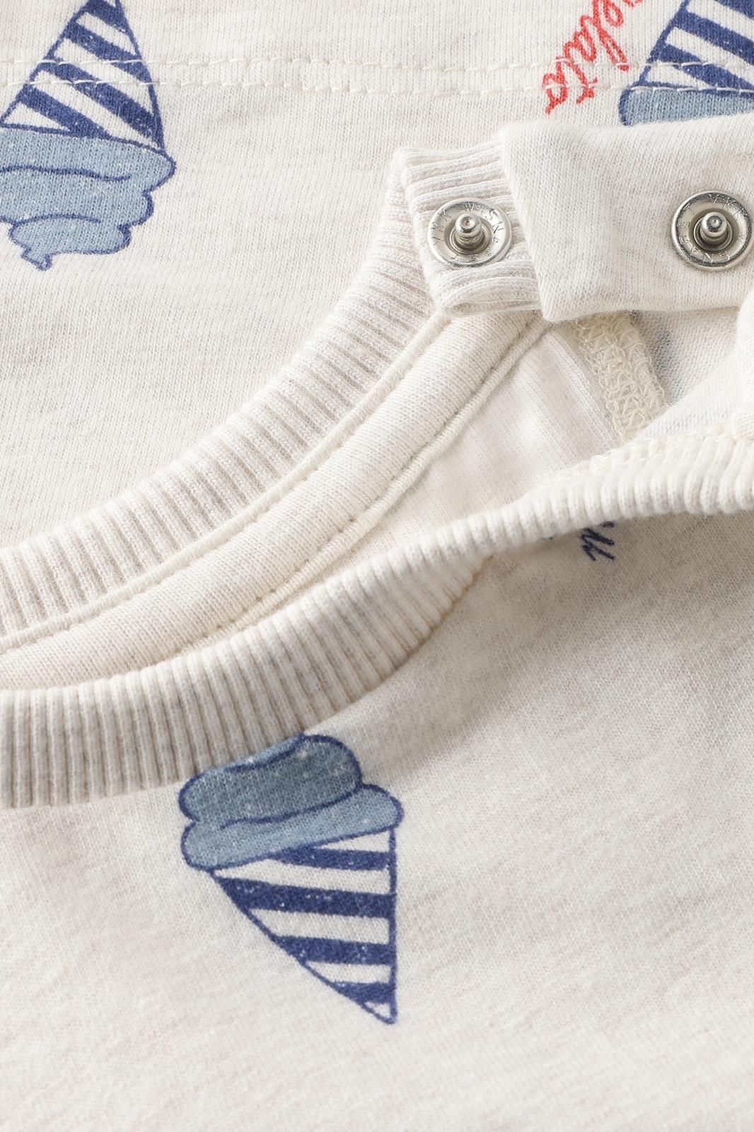 Noppies Baby T-shirt all over print - Oatmeal Melange