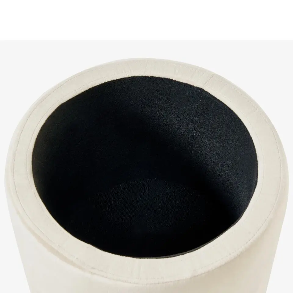 WENONA - Opbergpoef - Lichtbeige - Fluweel