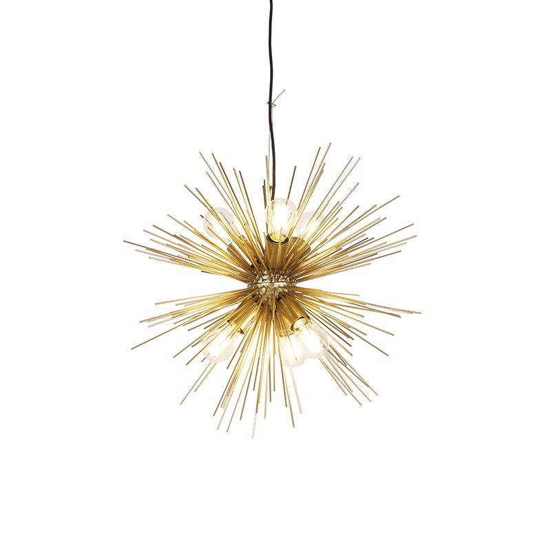 Art Deco hanglamp goud 6-lichts - Broom
