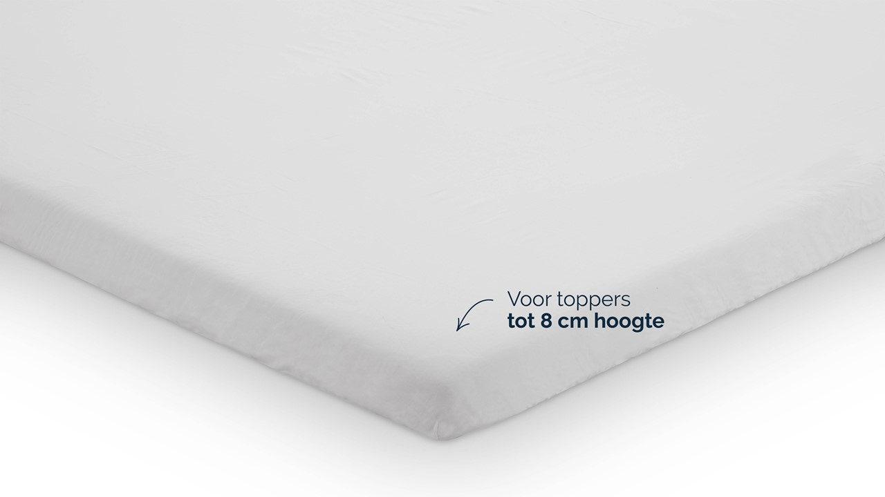 Hoeslaken B Bright Perkal topper off white
