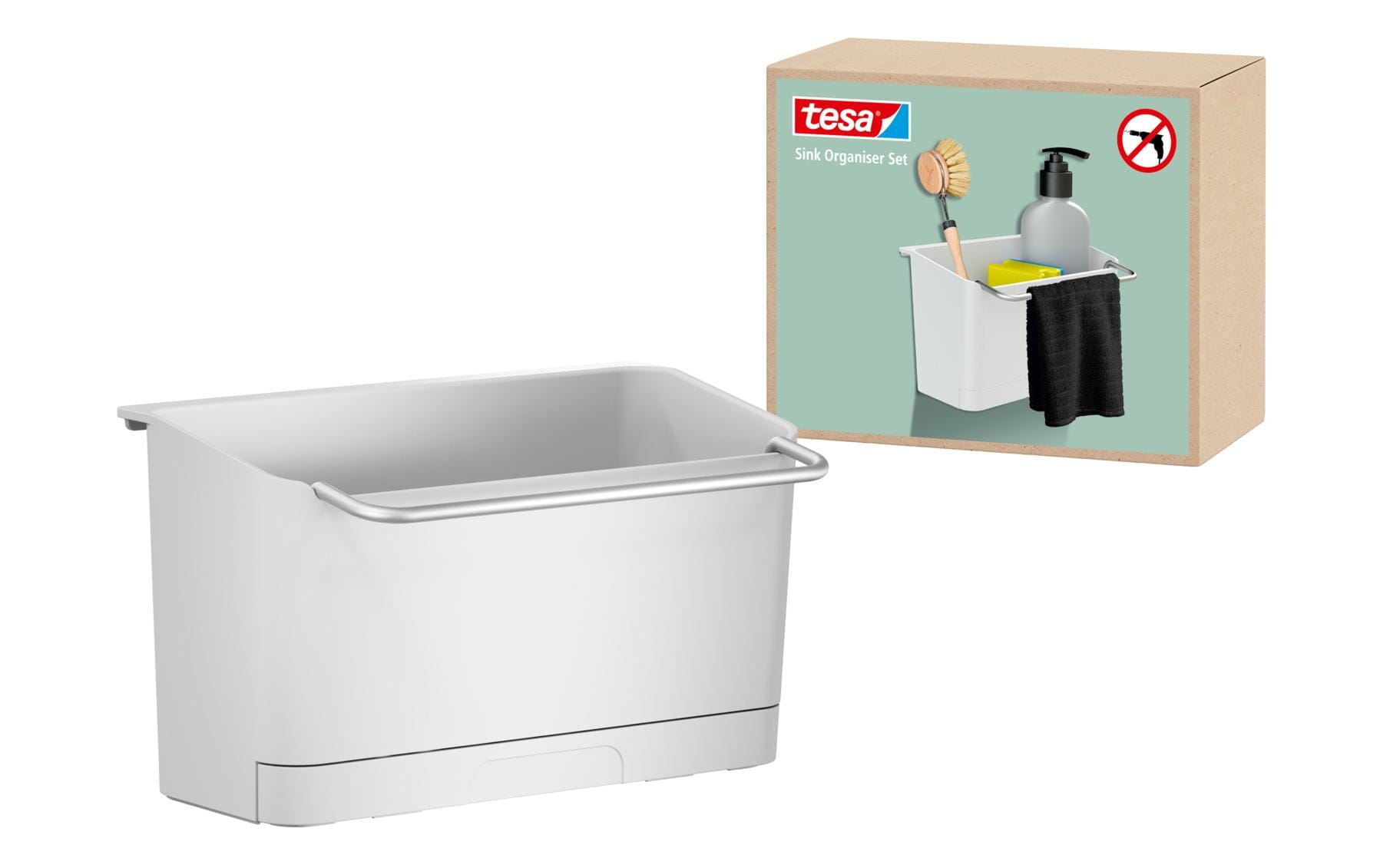 Spülbecken Organizer Set WeissSelbstklebender Spülen-Organizer