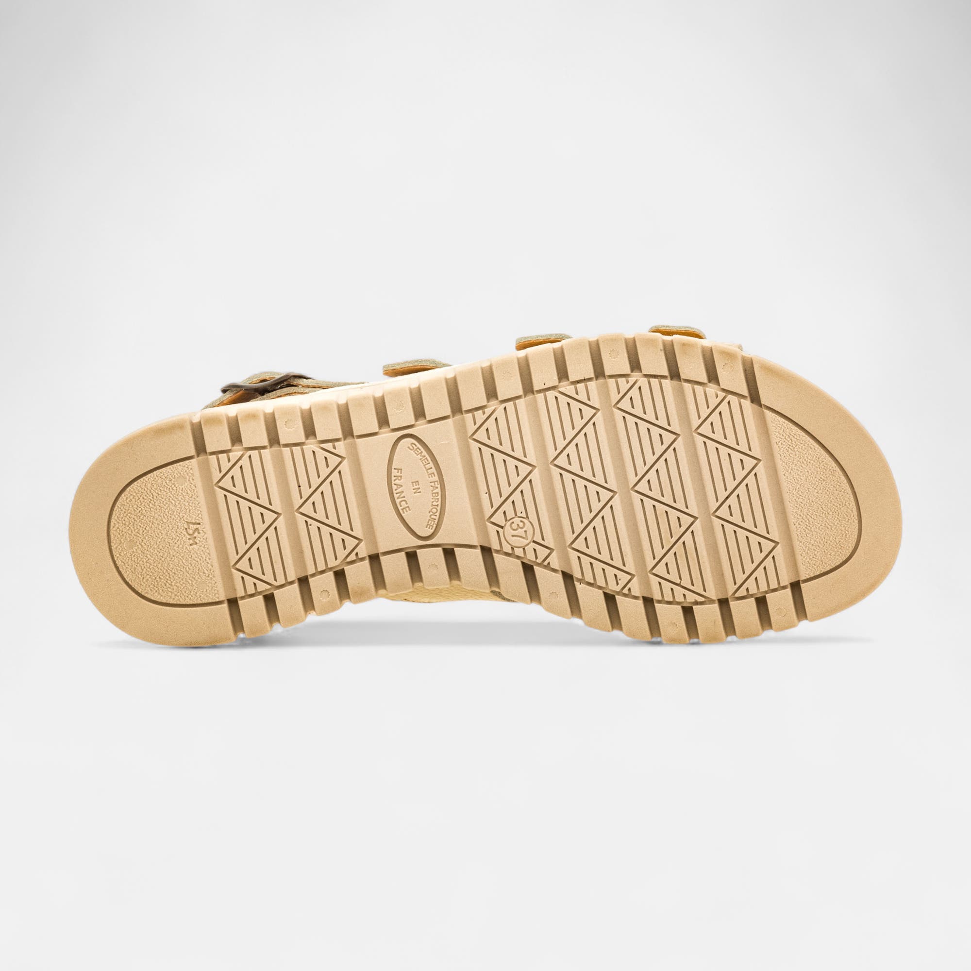 Sandales à talon compensé Femme en cuir beige