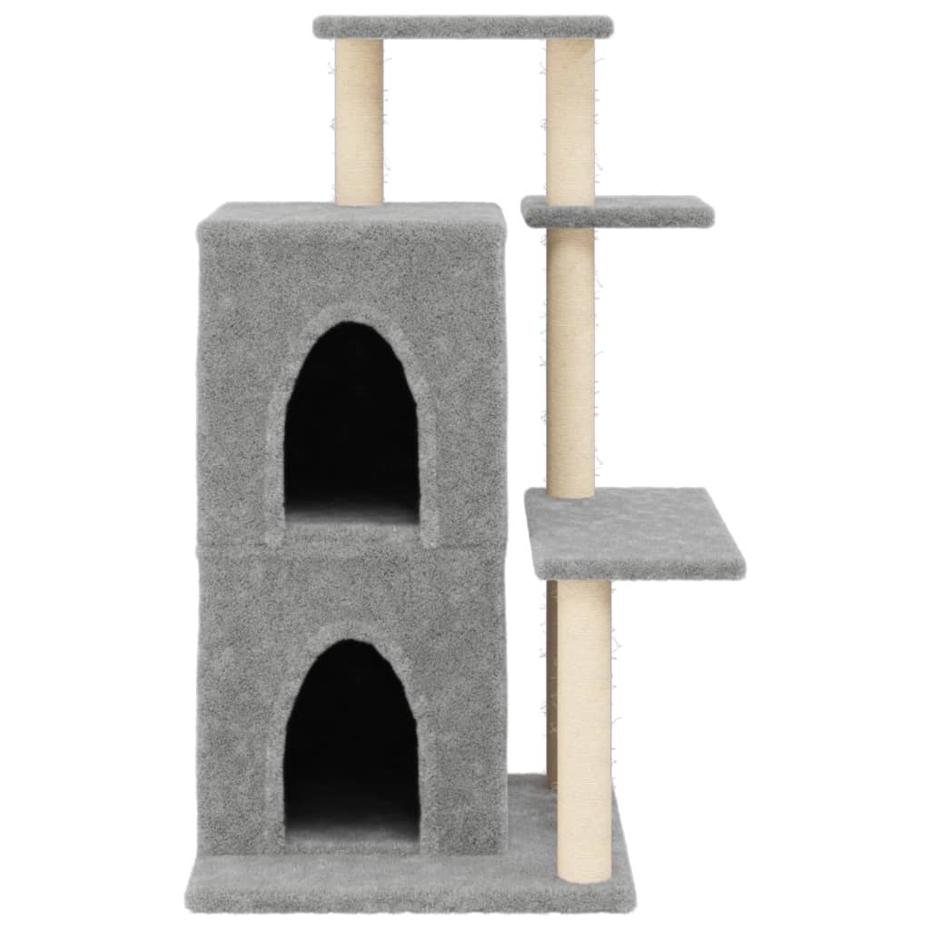 Arranhador para gatos vidaXL com hastes de sisal cinza claro, 97 cm