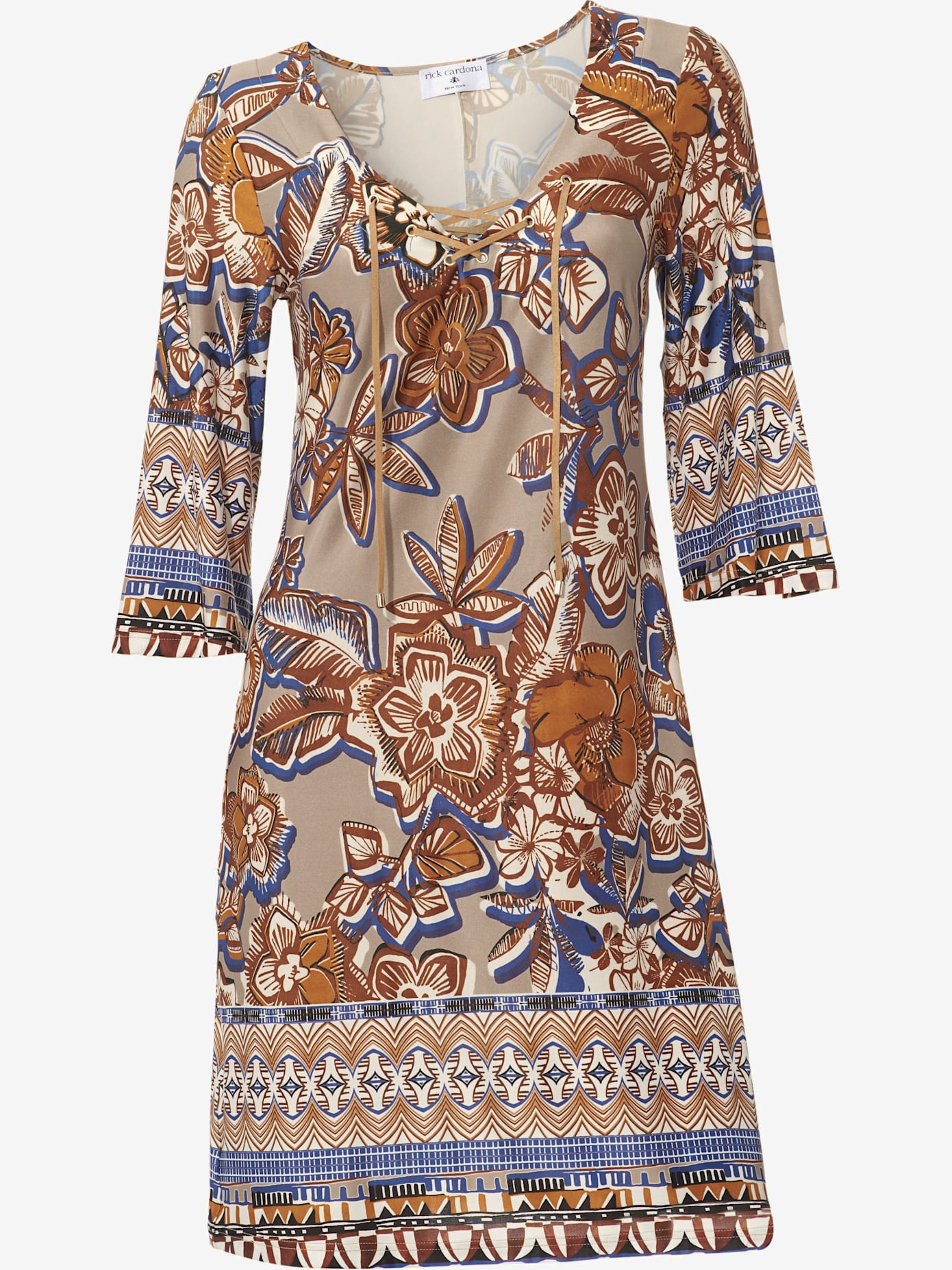 Robe imprimée laçage à l'encolure