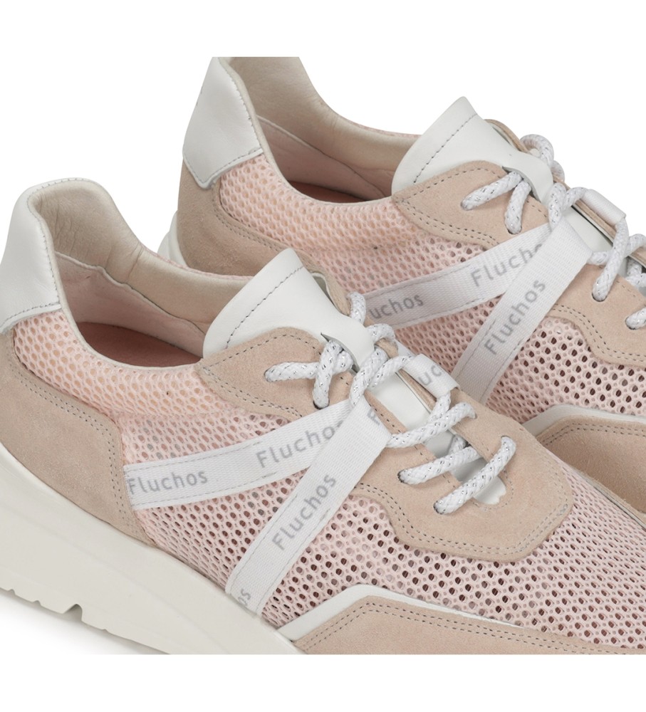 Tênis Fluchos Era F1683 Rosa - Salto Anabela de 5cm -