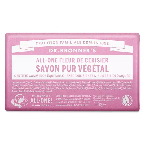 Sabonete em barra Dr. Bronner's Flor de Cerejeira 140g