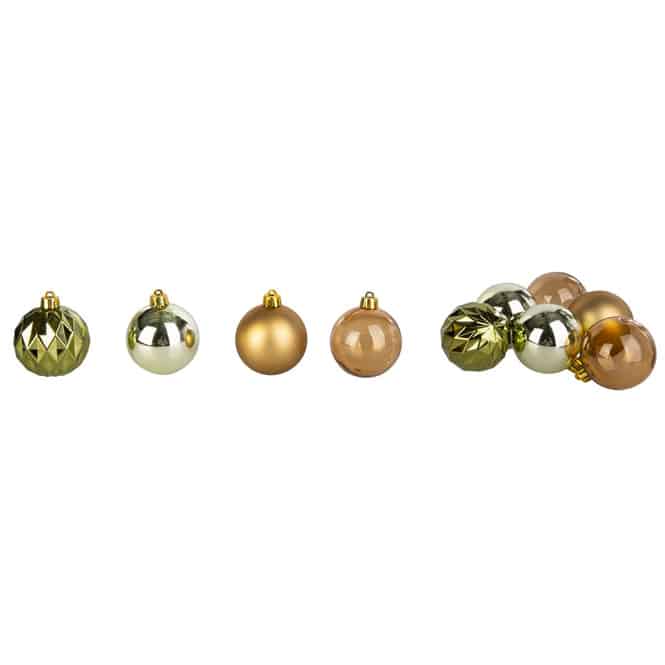Christbaumkugeln - bruchfest - grün/gold - ca. 6 cm - 6 Stück