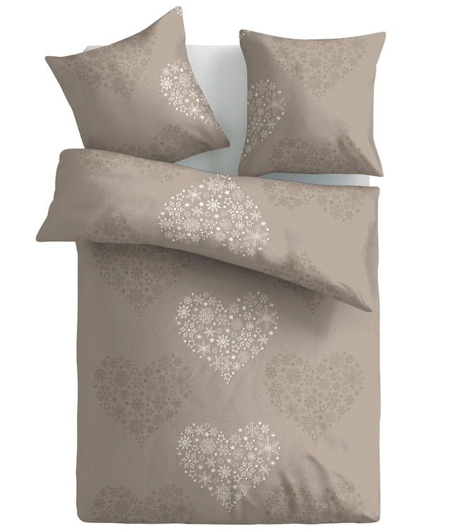 Biber-Bettwäsche Exklusiv Libi135 x 200 cm taupe