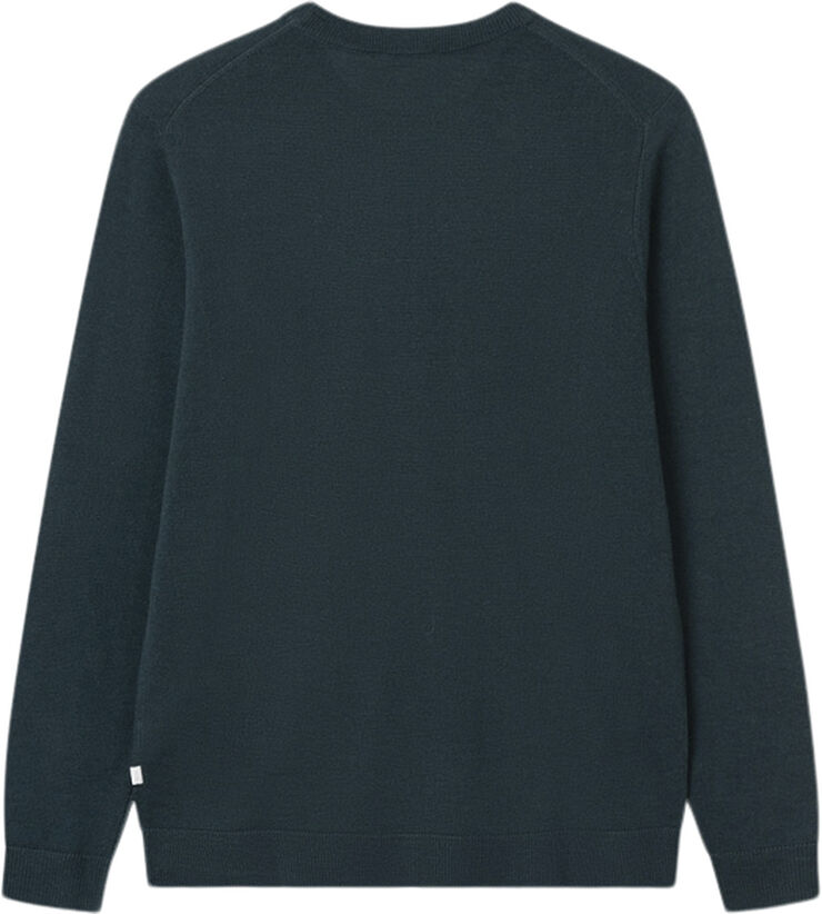 Wood Wood Beckett classic merino jumper Emerald green