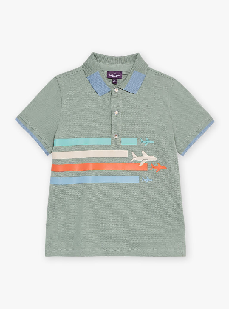 Polo vert à motif avions
