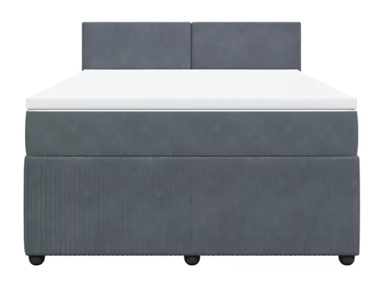 Sommier à lattes de lit et matelas Gris foncé 160x200cm Velours