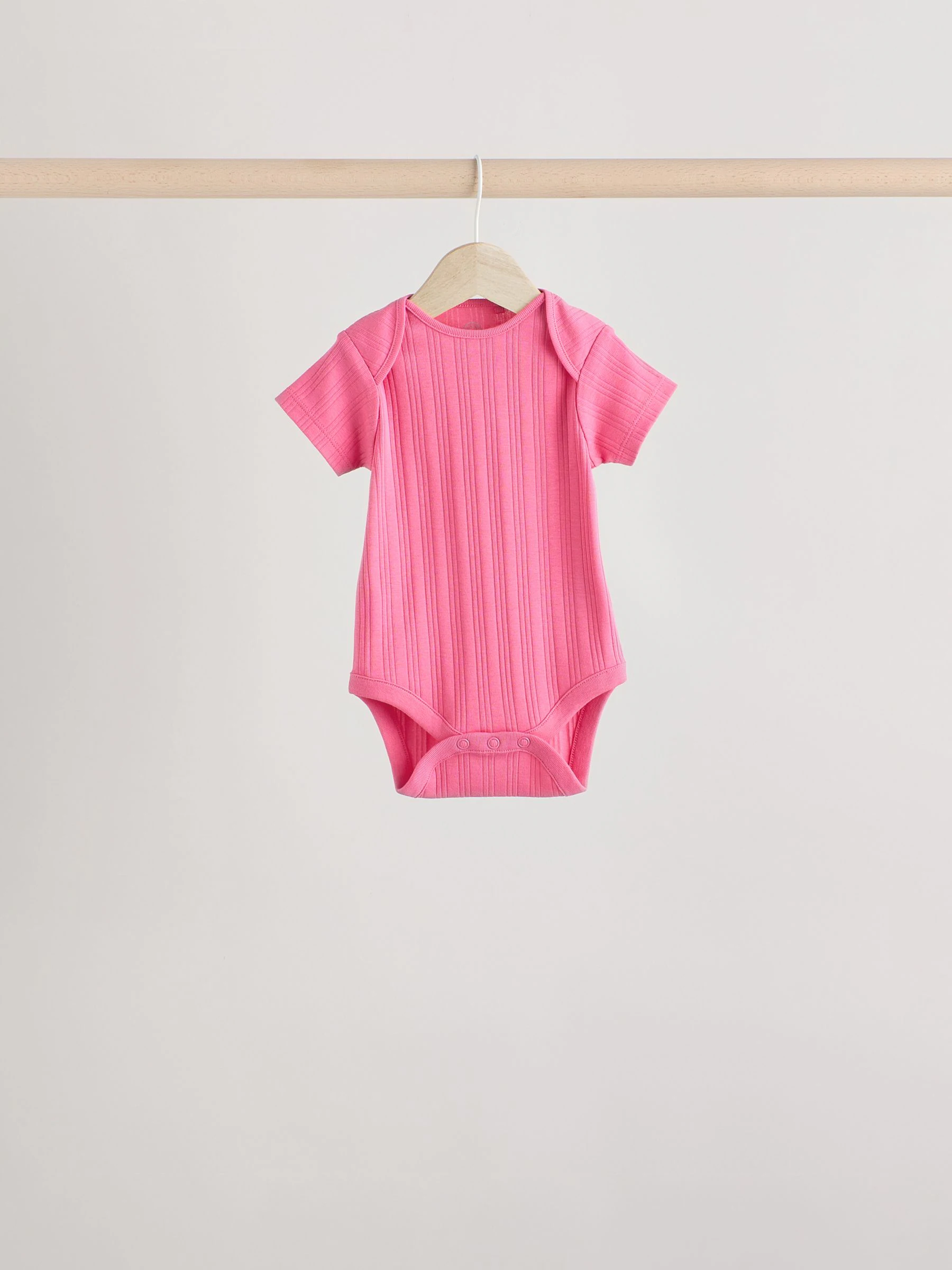 Felroze - 5 Babyrompertjes met korte mouwen