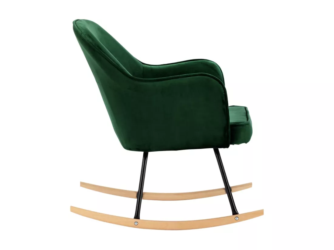 Chaise à bascule Vert foncé Velours