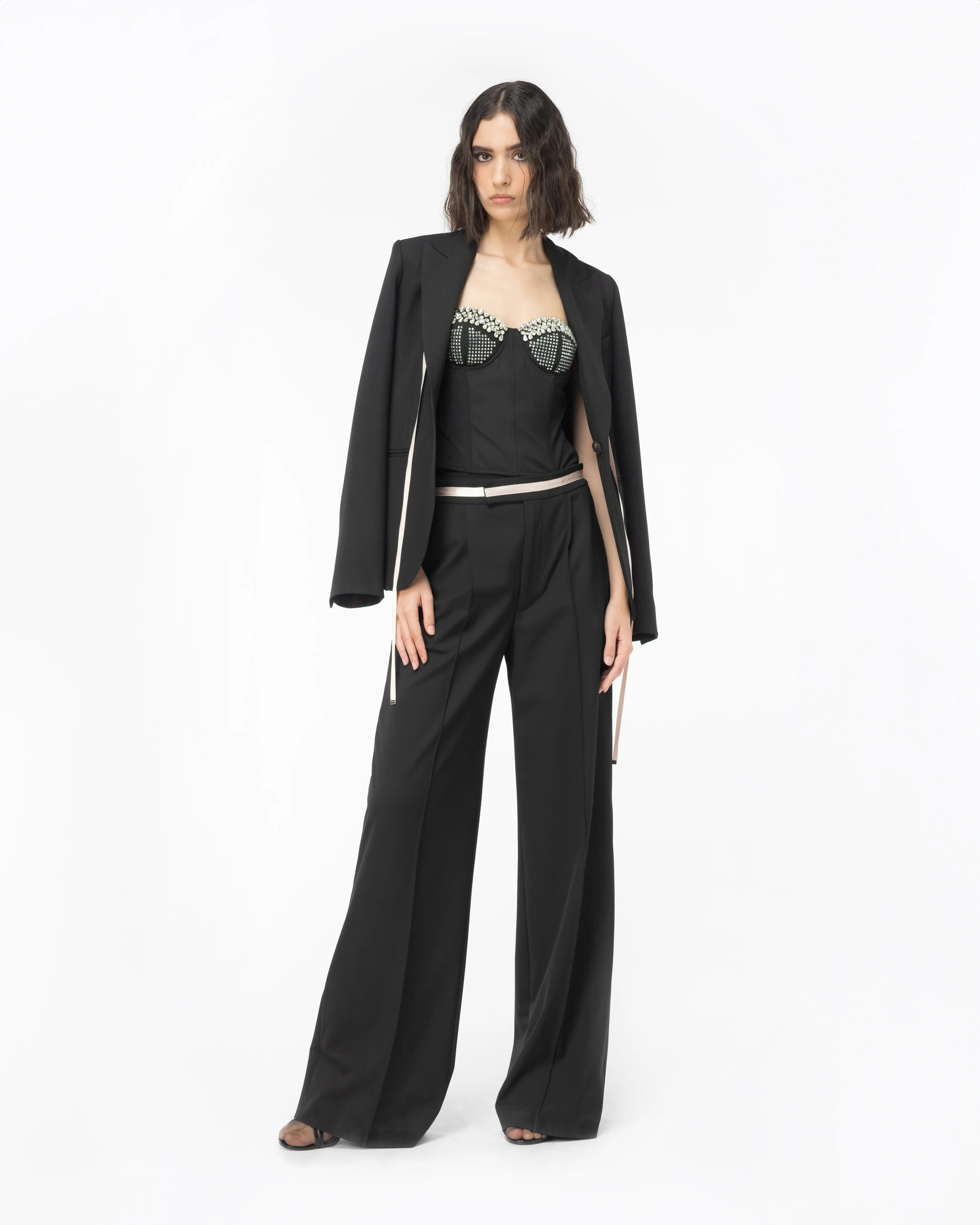 Top bustier à strass reimagine pinko by patrick mcdowell | Noir