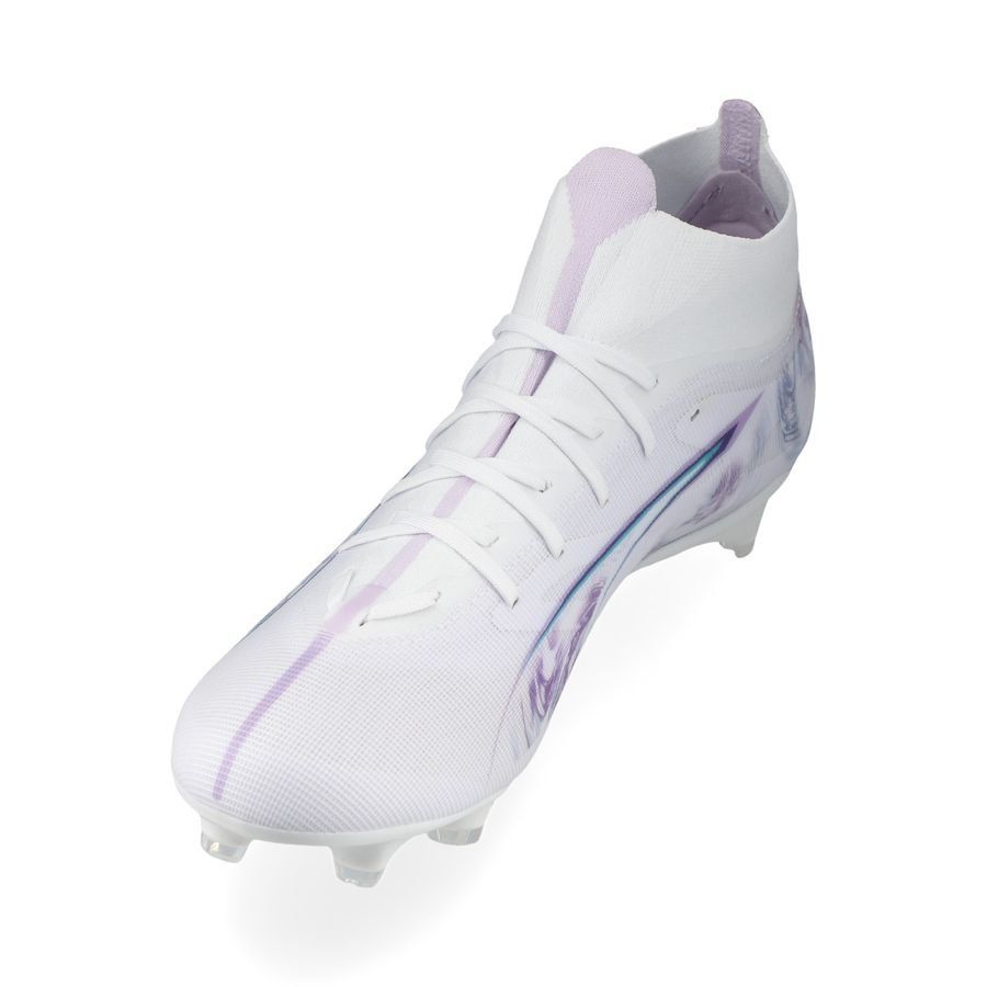 PUMA Ultra 5 Match   FG/AG Brilliance - Blanc/Noir/Spring Lavender Femme ÉDITION LIMITÉE