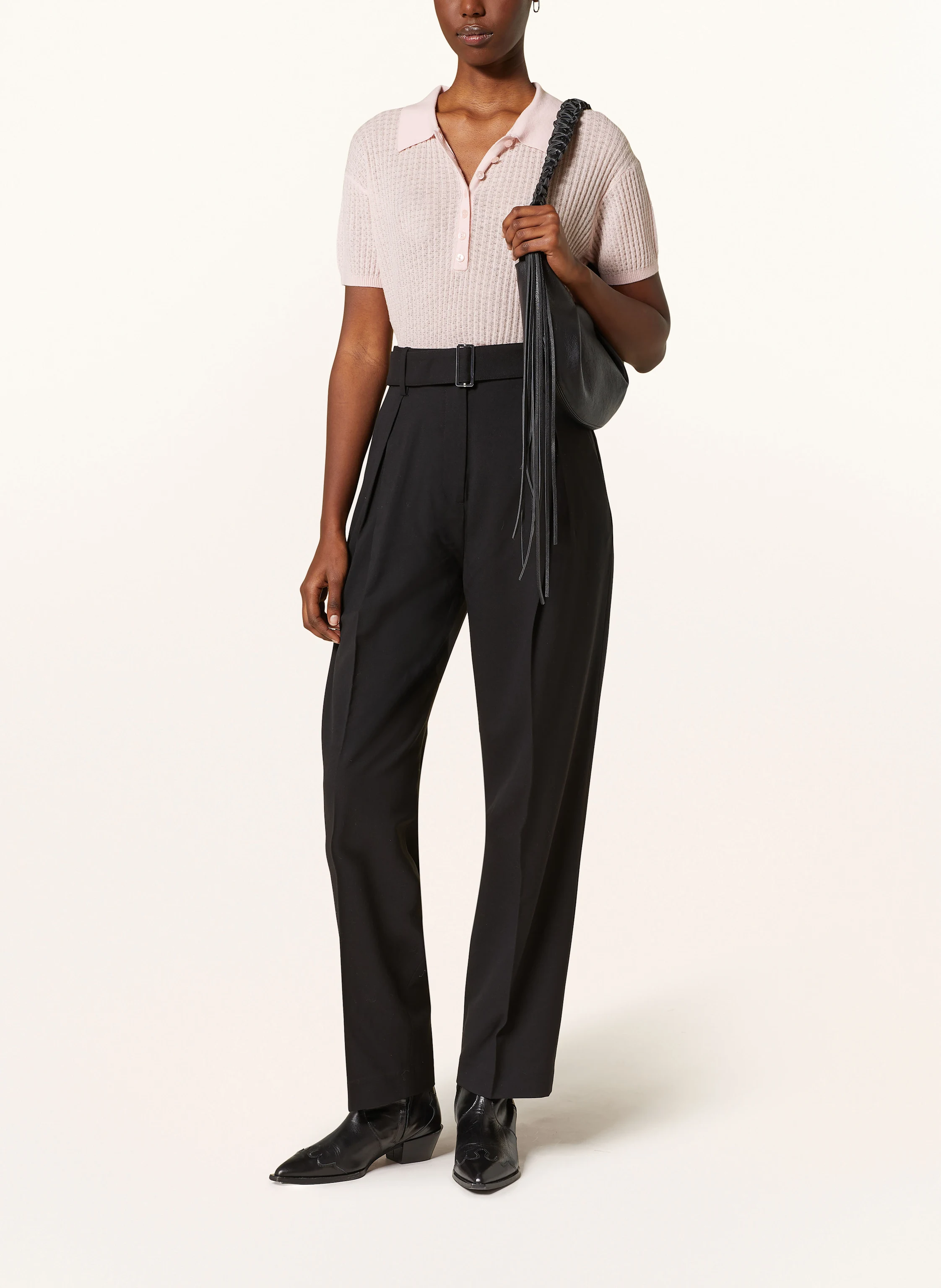 MRS & HUGS Strick-Poloshirt mit Cashmere