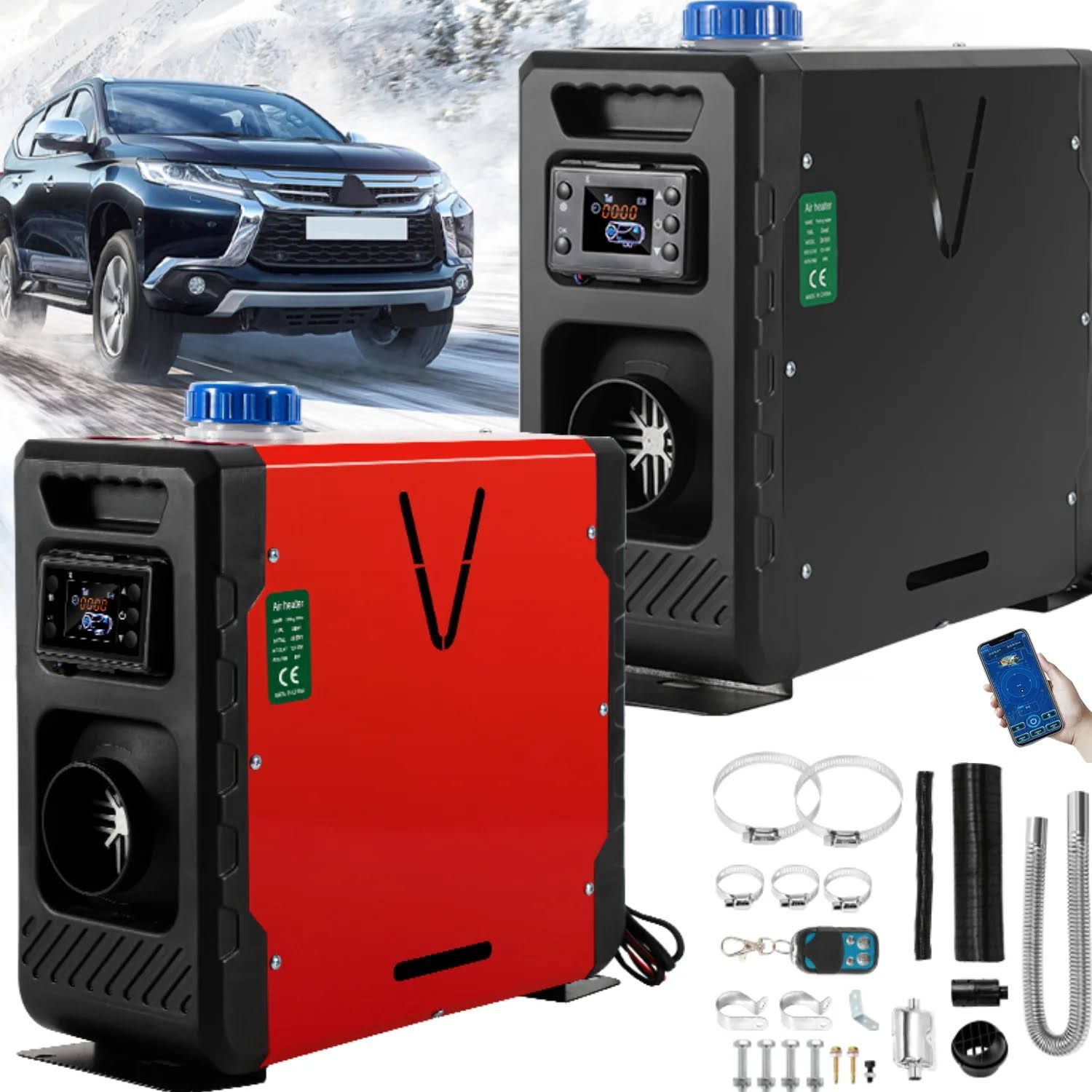 Sonnewelt 8KW 12V Diesel Standheizung LCD APP(Schwarz)